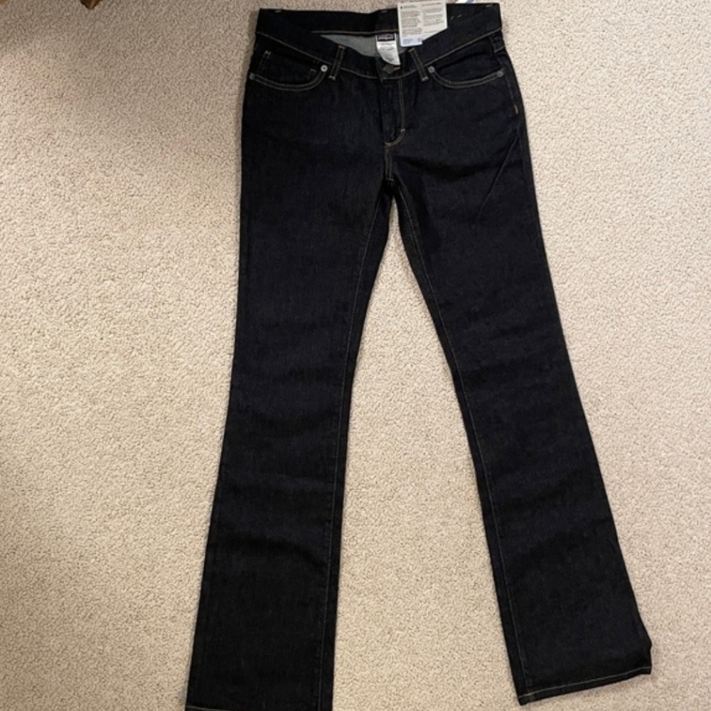 NWT Patagonia Slim Fit Low Rise Boot Cut Dark Wash Jeans Womens Tall Size 6